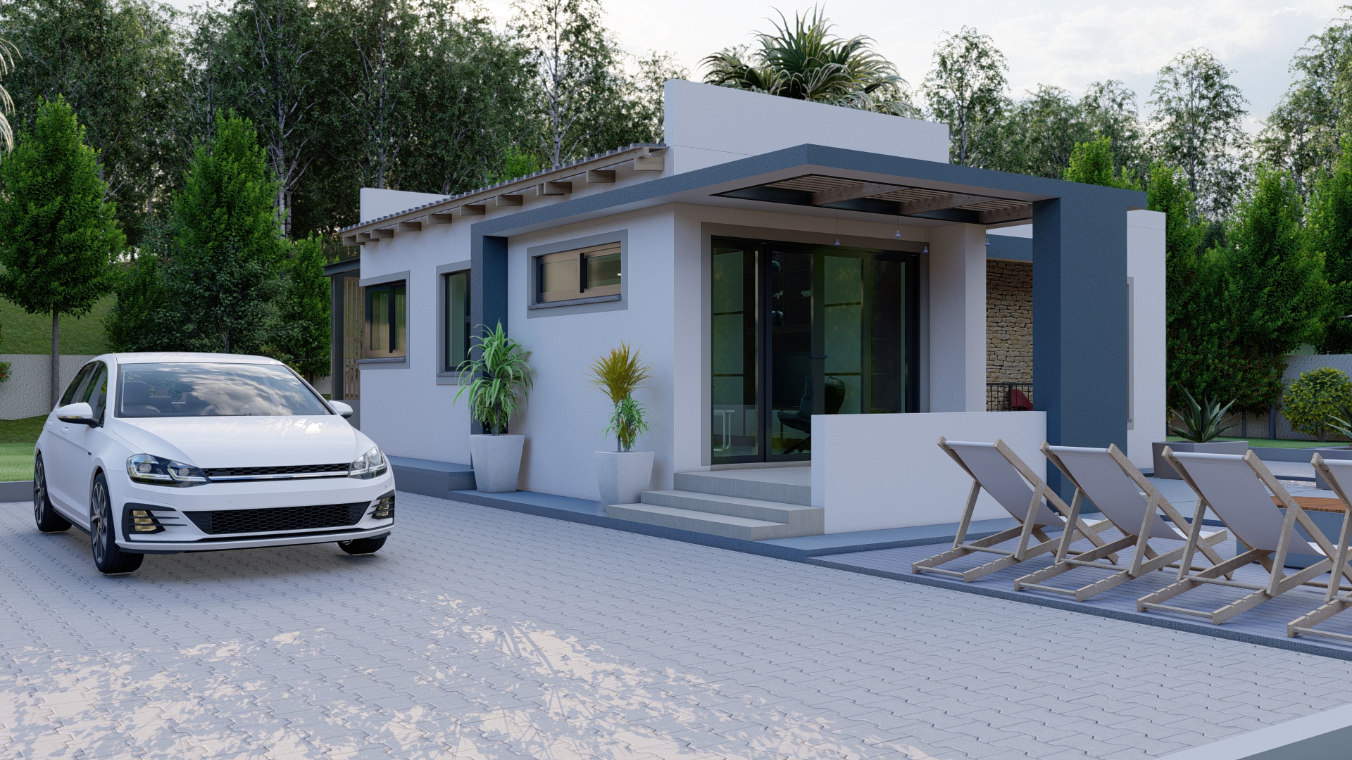 IBR roof sheets on modern house