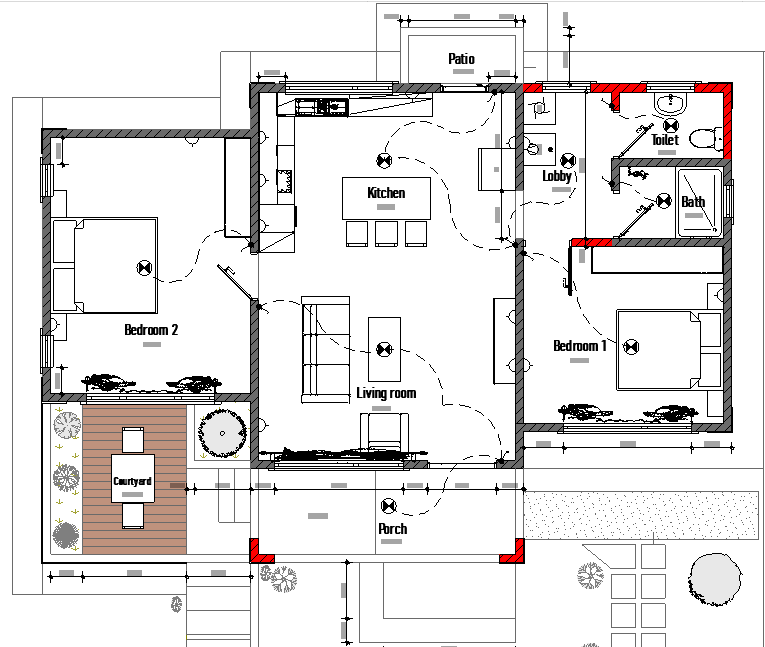 Simple rectangular house floor plan