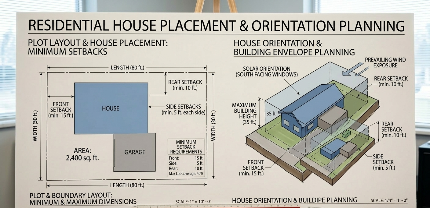 House placement on residential plot